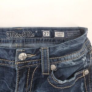 Miss Me Signature Skinny Jeans Distressed Embroidered Embellished Size 27